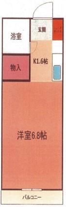 リルシアレジデンス溝ノ口(1K/3階)の間取り写真