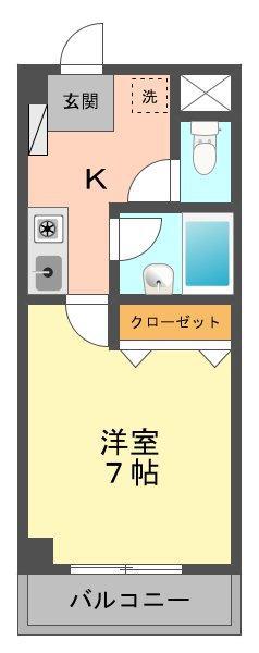 メゾンド・エフ(1K/2階)の間取り写真