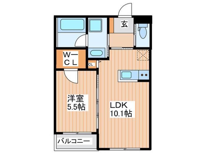 ルシアコート大利元町(1LDK/1階)の間取り写真