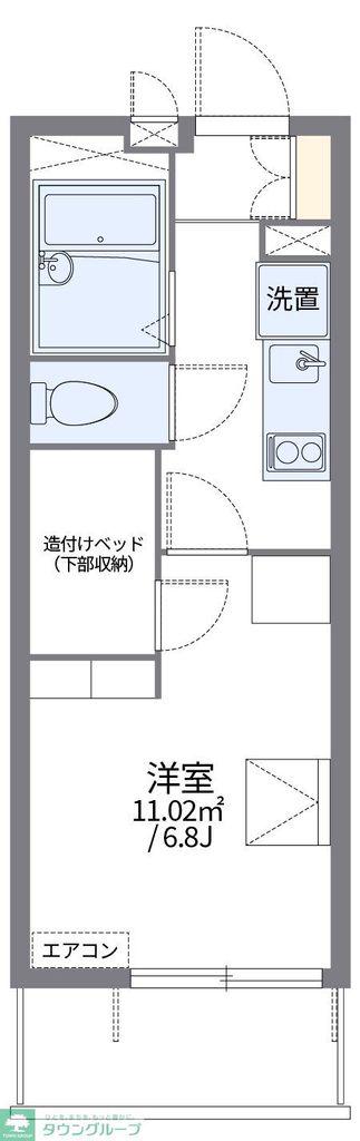 レオパレスルート1楓(1K/2階)の間取り写真