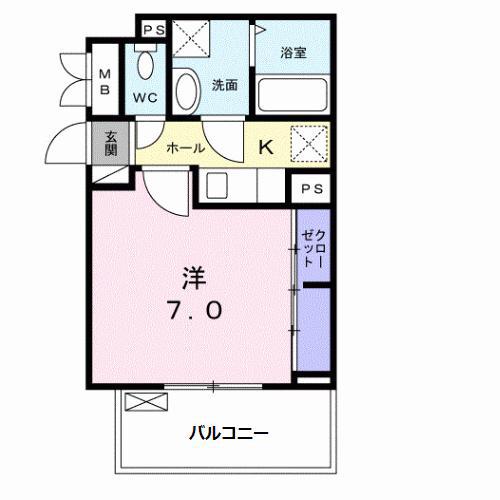 BROOK金城(1K/3階)の間取り写真