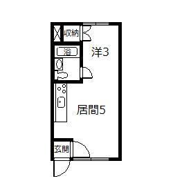 KS2・2 AB棟(1DK/2階)の間取り写真