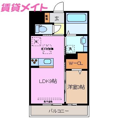 AUTUNNO(1LDK/1階)の間取り写真