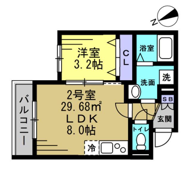 LAVAGE 上本郷(1LDK/2階)の間取り写真