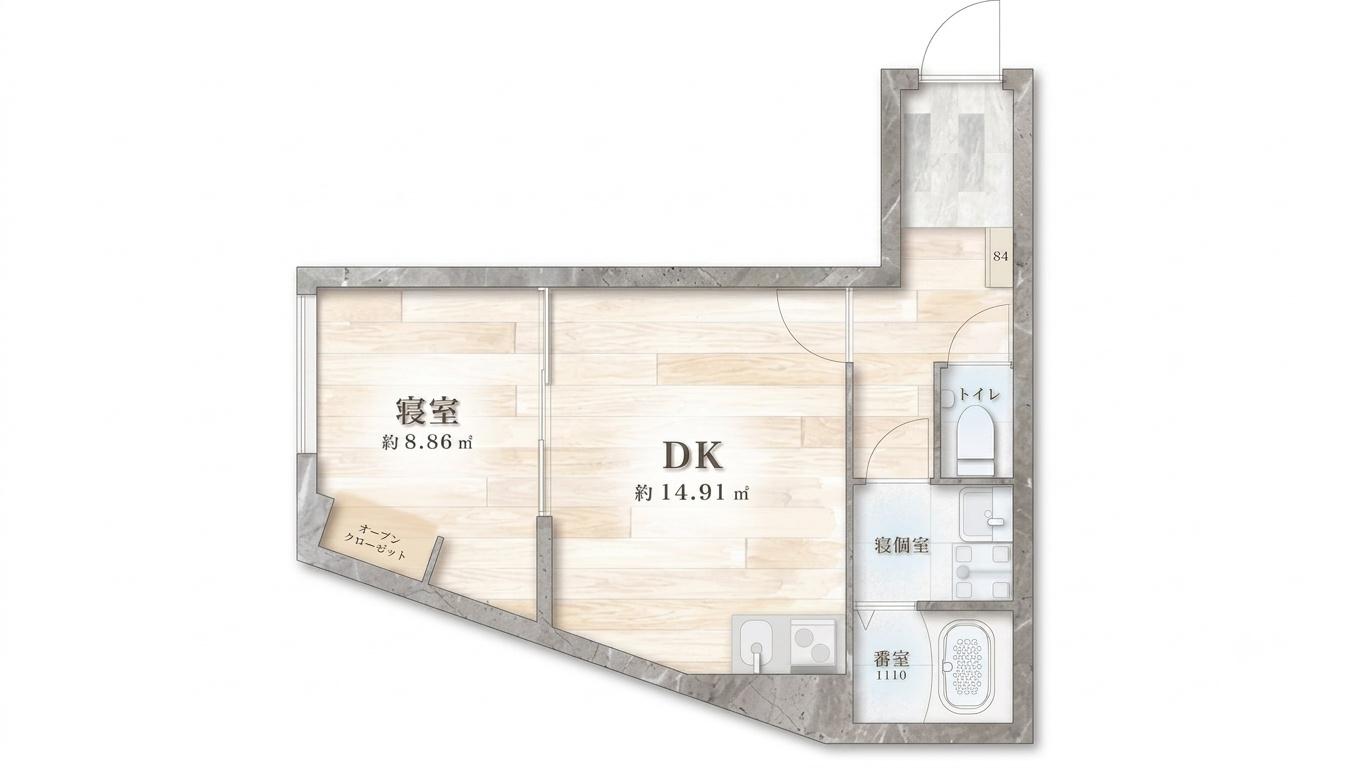 THYME TERRACE(1LDK/2階)の間取り写真