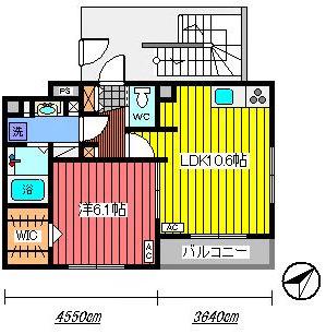 コンフォール(1LDK/2階)の間取り写真