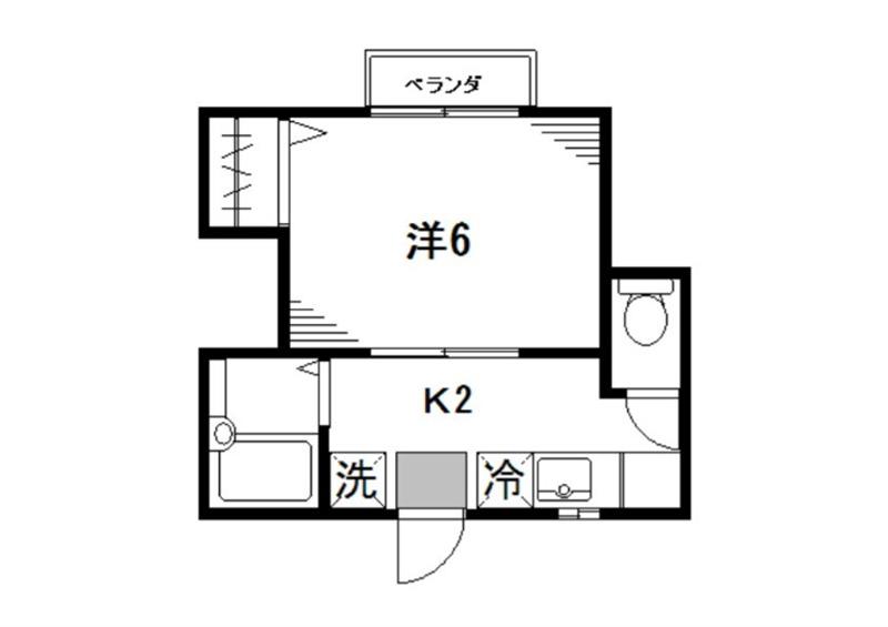 メゾン・ド・ボヌール(1K/2階)の間取り写真