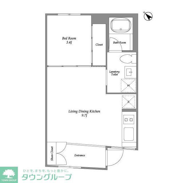TAKANAWA NODE(1LDK/1階)の間取り写真