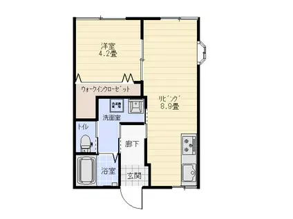 さくらハイツB(1LDK/1階)の間取り写真