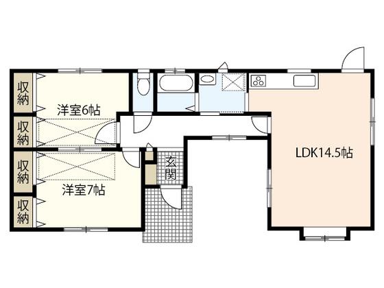 KATAYAMA C館(2LDK/1階)の間取り写真