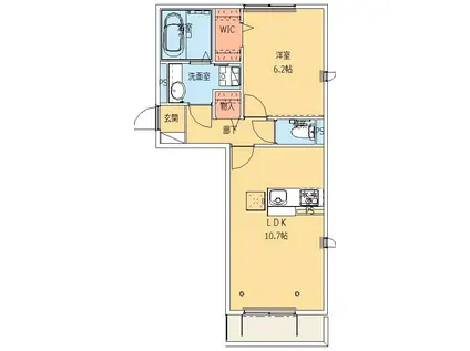 ラ・モーナCOCO(1LDK/2階)の間取り写真