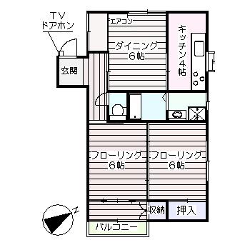 郷ハイツ(3K/1階)の間取り写真