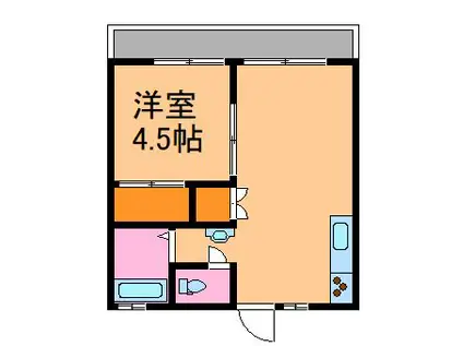 SUN CITY 益野(1LDK/2階)の間取り写真