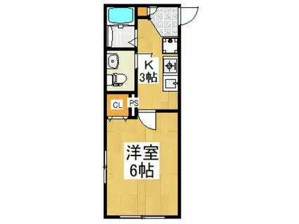 イーストピア秋津(1K/2階)の間取り写真