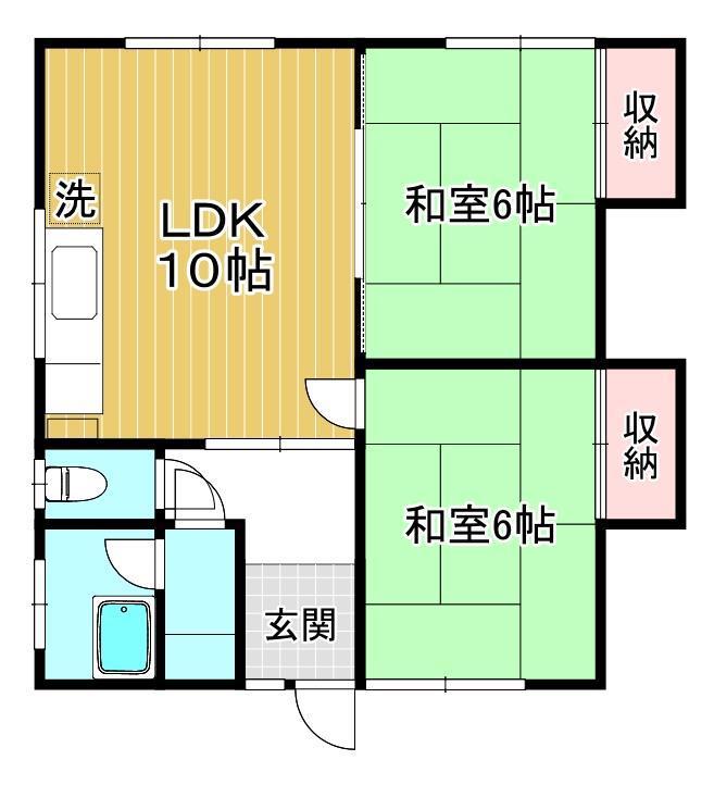 眺洋MC1(2LDK/1階)の間取り写真
