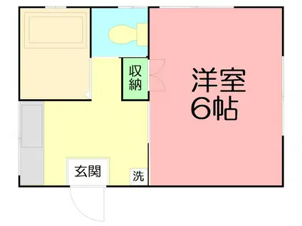 ヒルハウスブルー(1K/2階)の間取り写真