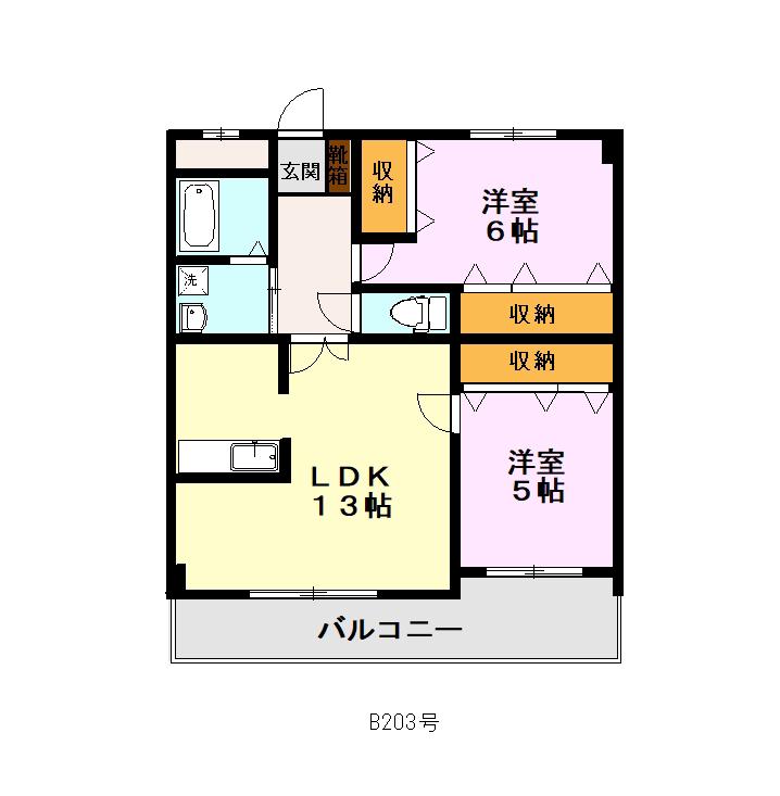 ビッグヴィレッジ(2LDK/3階)の間取り写真