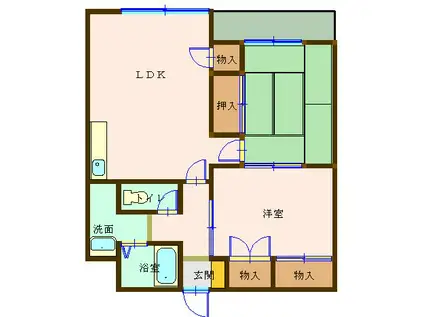 アニヴァーサリーITO(2LDK/1階)の間取り写真