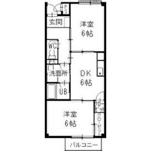 クレール三滝台(2DK/1階)の間取り写真