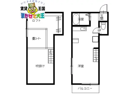 来夢館IV(ワンルーム/2階)の間取り写真