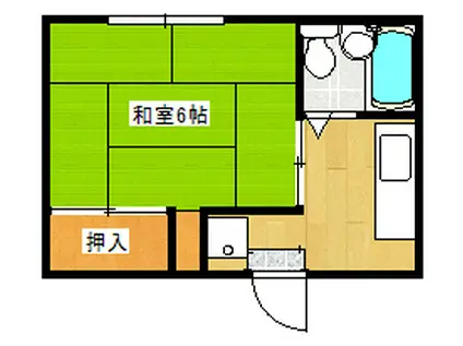 コーポ松原(1K/2階)の間取り写真