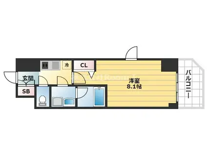 FORTUNEY大手前旧ディームス大手前(1K/5階)の間取り写真