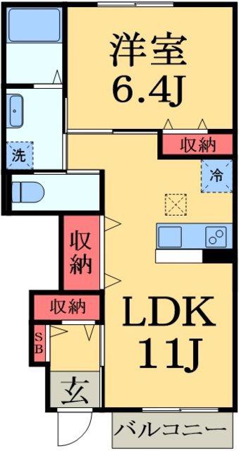 イト早野パレス(1LDK/1階)の間取り写真