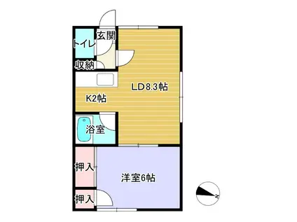 コーポマリン(1LDK/1階)の間取り写真