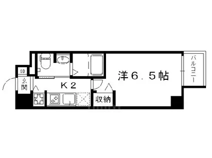 プレサンス京都鴨川彩華(1K/2階)の間取り写真