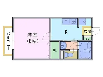 グランシャリオ(1K/2階)の間取り写真