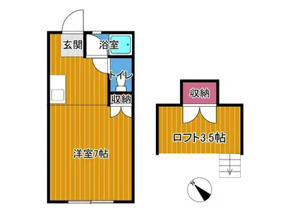 ウィング松崎(ワンルーム/1階)の間取り写真