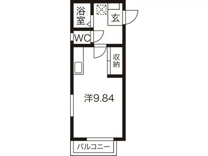LAPIS RURI(1K/1階)の間取り写真