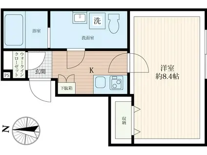 ラシクラス上板橋(1K/5階)の間取り写真
