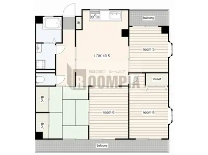 メゾン河村(4LDK/1階)の間取り写真