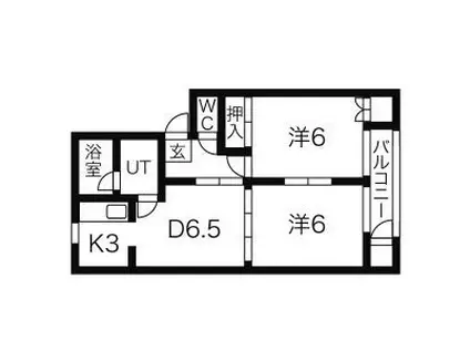 ハイツカストル(2DK/2階)の間取り写真