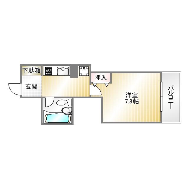 アスライフ湊川公園(1K/9階)の間取り写真