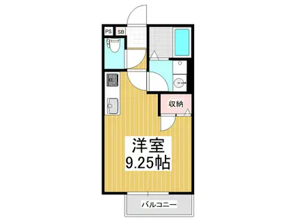 SHIOHARA HEIGHTS(ワンルーム/2階)の間取り写真