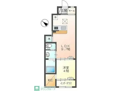ルクレール(1LDK/1階)の間取り写真