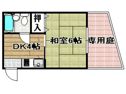 コスモス暁(1DK/1階)の間取り写真