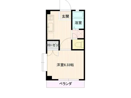 トレジャービルド(1K/3階)の間取り写真