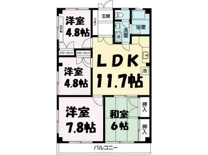 BCASAせんげん台RE-BORN(4LDK/3階)の間取り写真