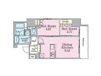 リージア浅草橋(2DK/6階)の間取り写真