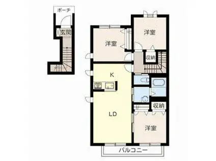 メゾン福渡 A棟(3LDK/2階)の間取り写真