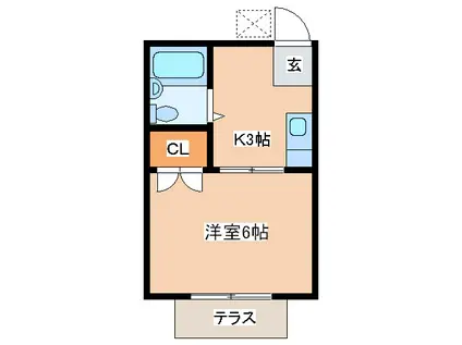 第5ファミリーハイツ(1K/1階)の間取り写真