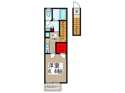 COZY東川口(1K/2階)の間取り写真