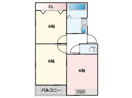 OSビルI(2DK/2階)の間取り写真