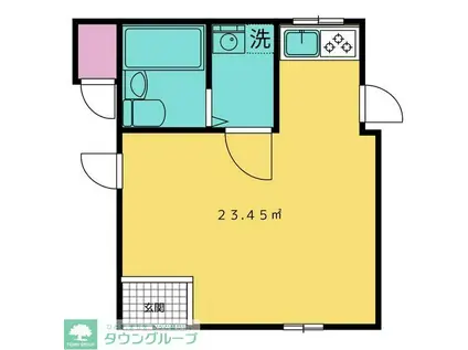 Mハウス(ワンルーム/1階)の間取り写真