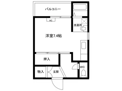 ヴィラナリー燕(ワンルーム/1階)の間取り写真