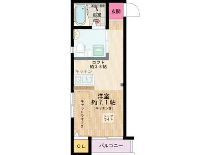 クレア73(1K/2階)の間取り写真