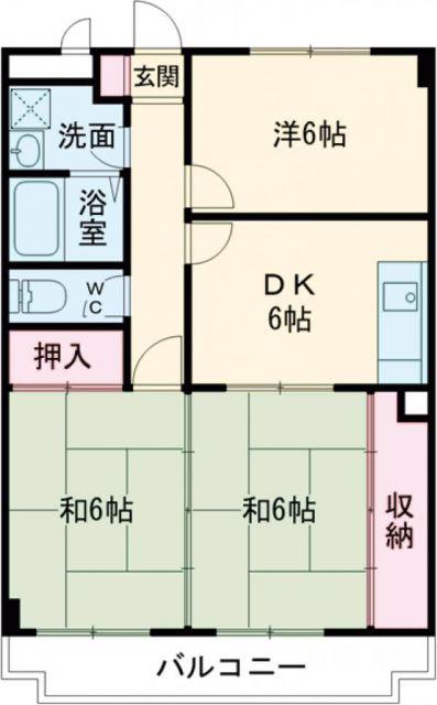 レジデンス小西(3DK/1階)の間取り写真